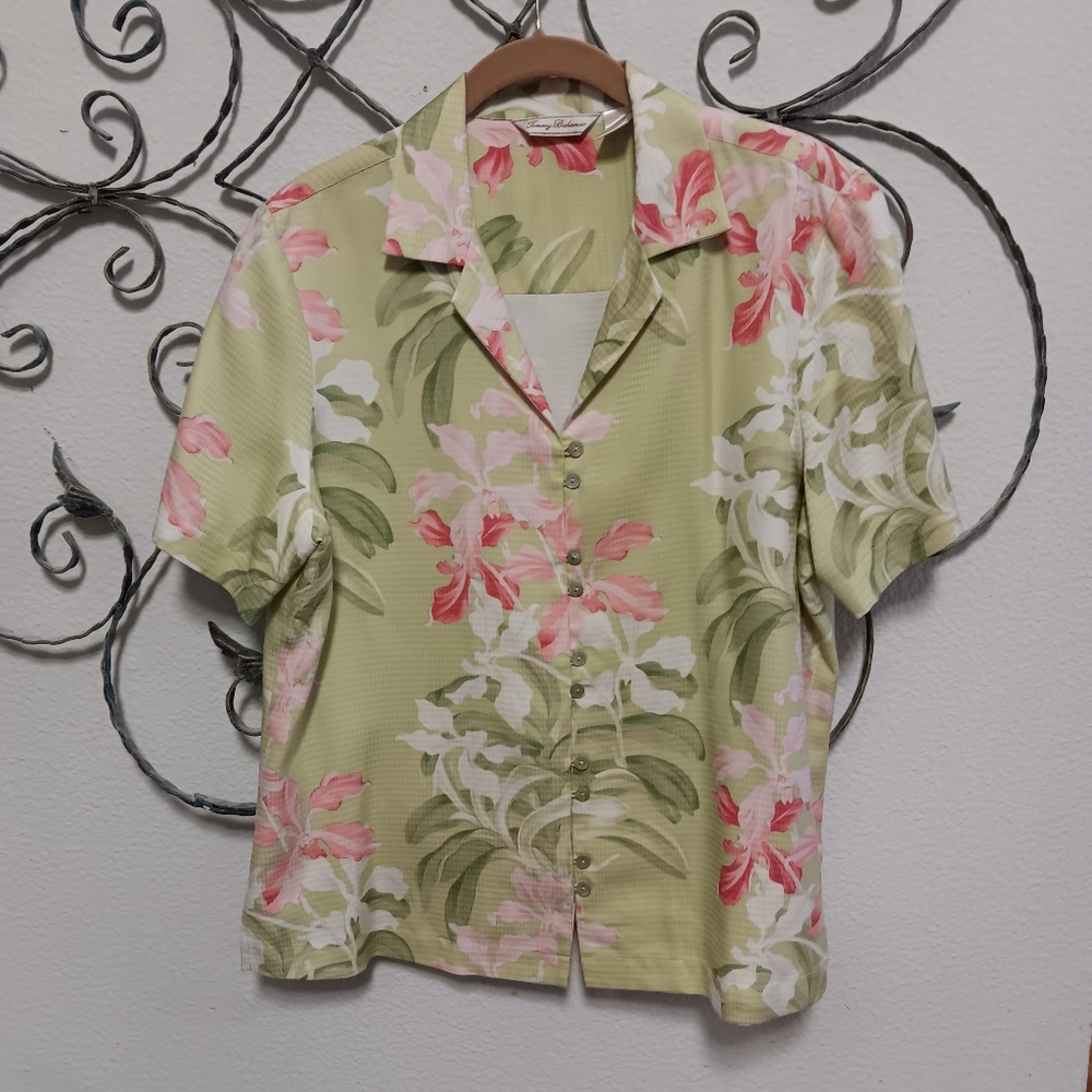 TOMMY BAHAMA silk floral print top